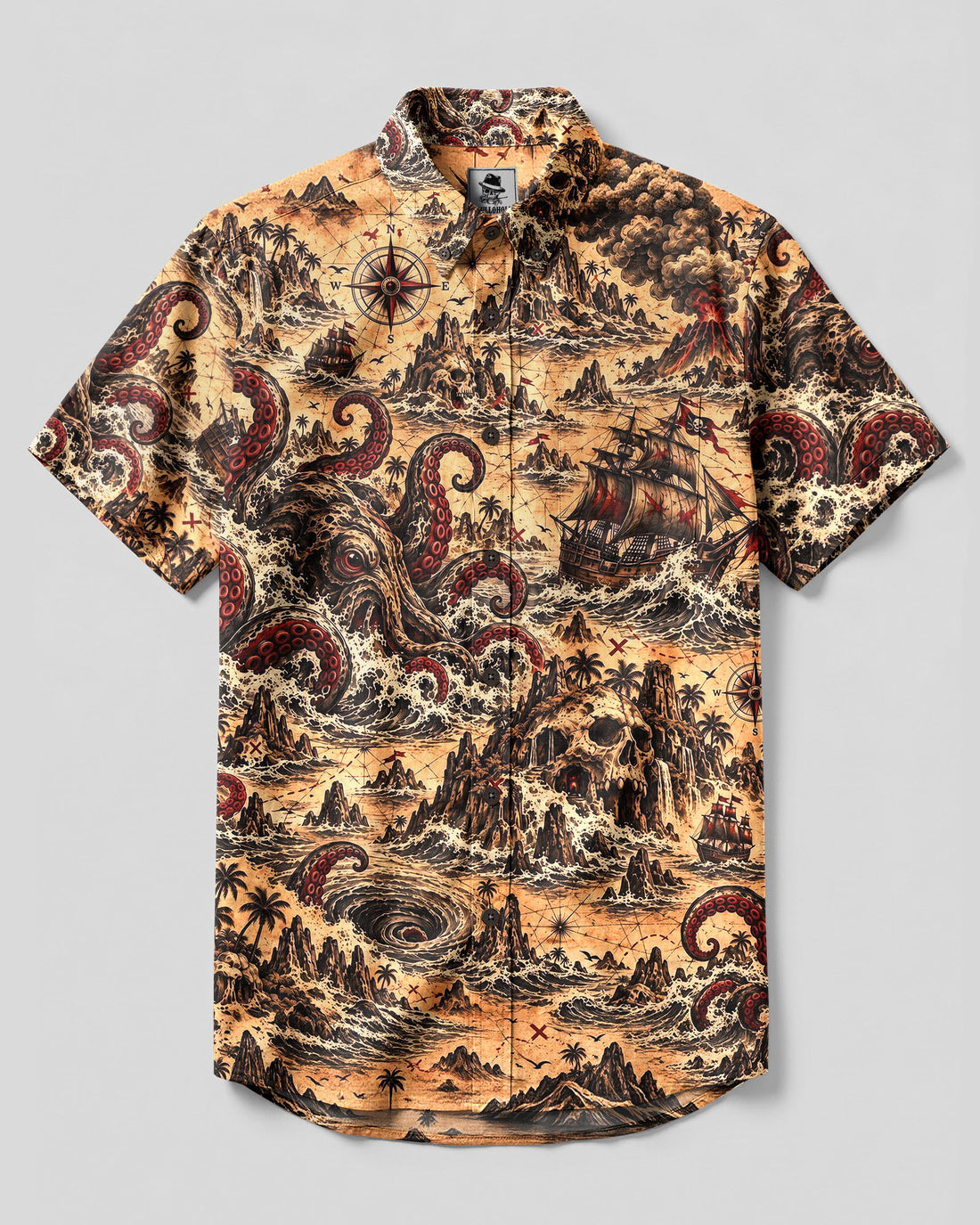 KRAKEN’S LOST VOYAGE BUTTON-DOWN COLLAR SHIRT - YHHG0810263