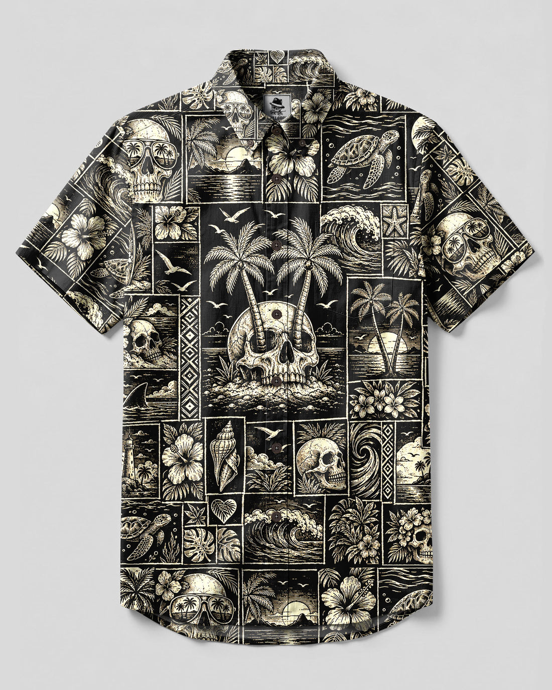ISLAND SKULL GRID BUTTON-DOWN COLLAR SHIRT - TYLN2109265