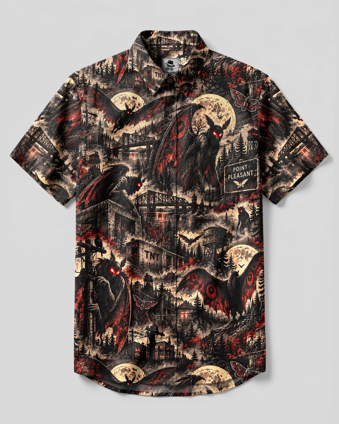 MOTHMAN NIGHTMARE VALLEY BUTTON-DOWN COLLAR SHIRT - YHHG2409263