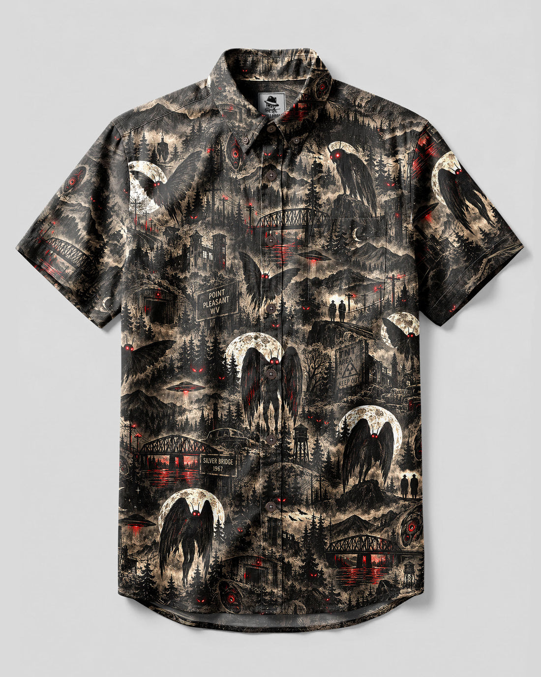 MOTHMAN CRIMSON PROPHECY BUTTON-DOWN COLLAR SHIRT - TLNT1009269