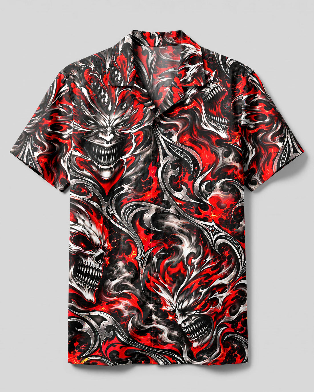 INFERNO SKULL TRIBAL CAMP SHIRT - YHLN0510263