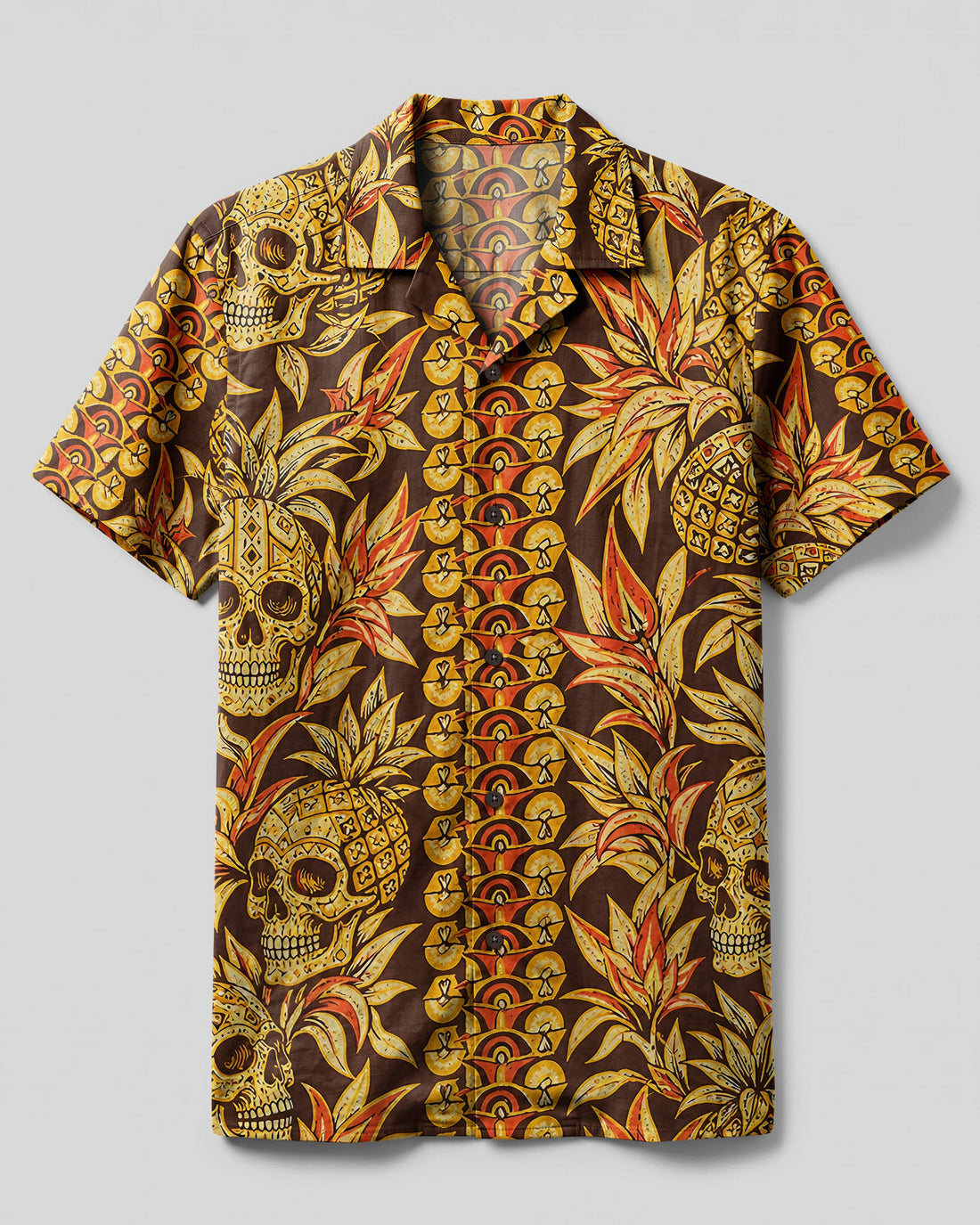 TROPICAL PINEAPPLE SKULL ISLAND CAMP SHIRT - TYLN2608263