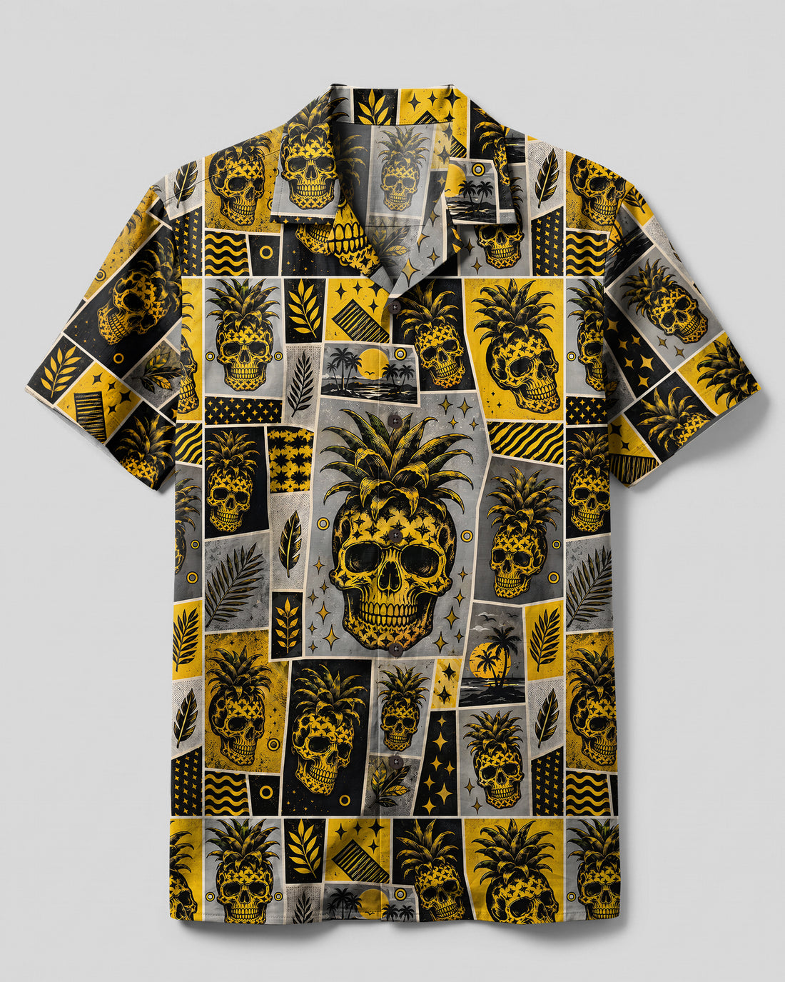 PINEAPPLE SKULL PARADISE CAMP SHIRT - TYPQ1208264