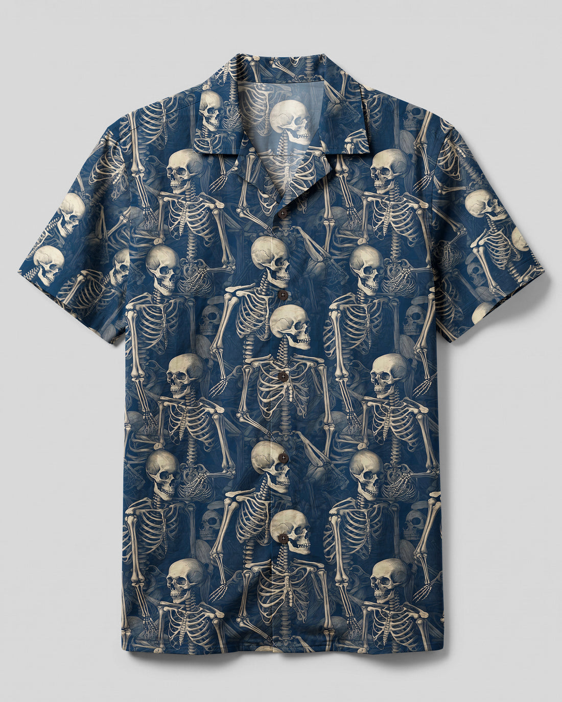 VINTAGE SKELETON PATTERN CAMP SHIRT - TYQY27082611