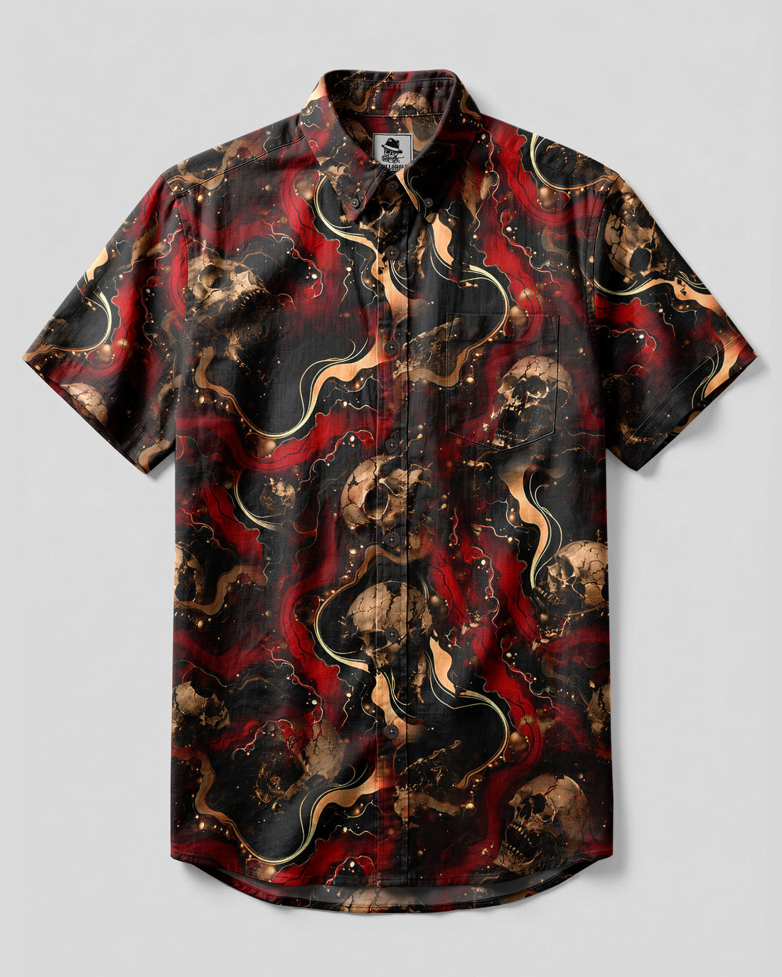 GOTHIC SKULL BUTTON-DOWN COLLAR SHIRT - TLHN0406261