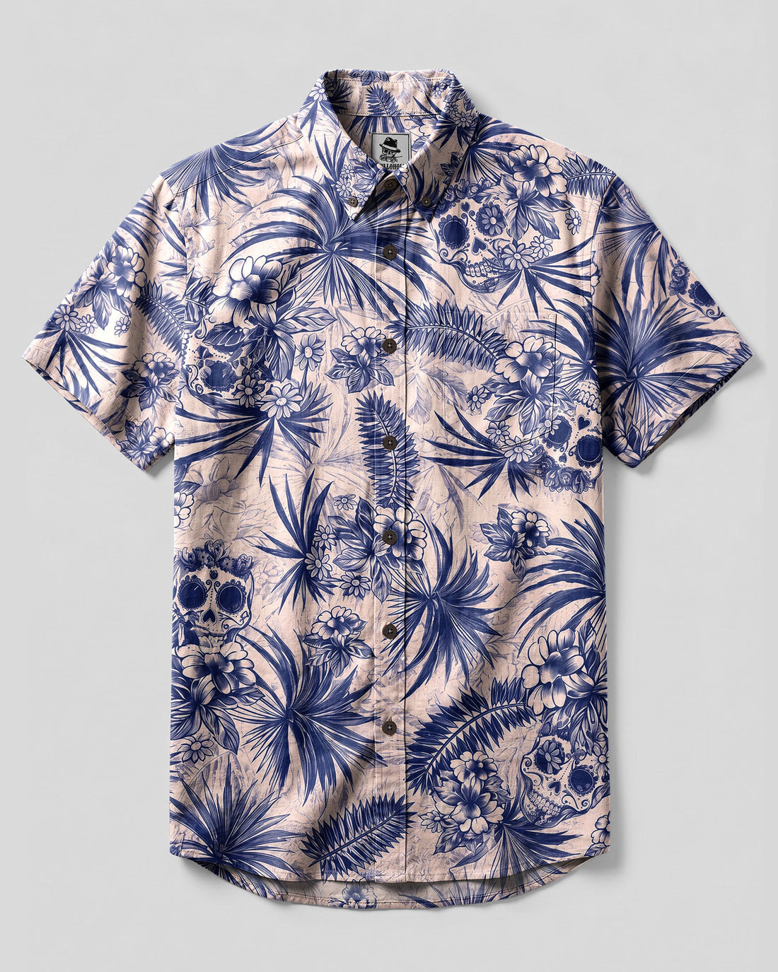 TROPICAL SUGAR SKULL BUTTON-DOWN COLLAR SHIRT - TLNO3006261