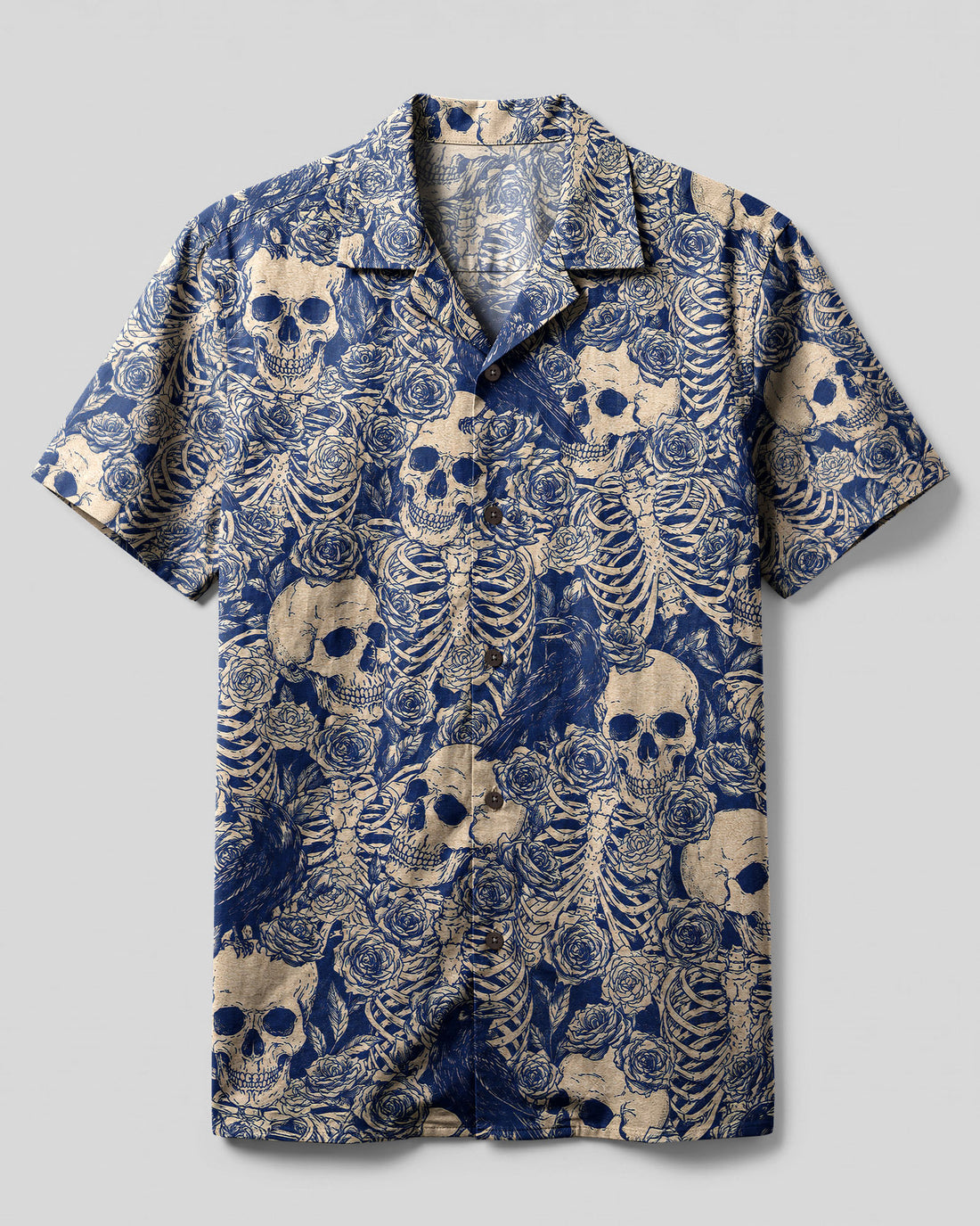 RAVENS SKELETON ROSE CAMP SHIRT - TLNT3006261