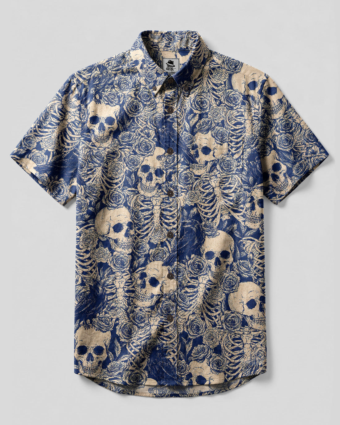 RAVENS SKELETON ROSE BUTTON-DOWN COLLAR SHIRT - TLNT3006262