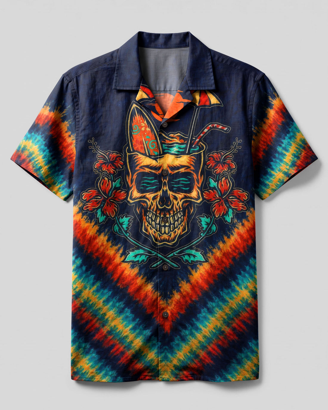 TROPICAL SUMMER SKULL CAMP SHIRT - TLTW0107265