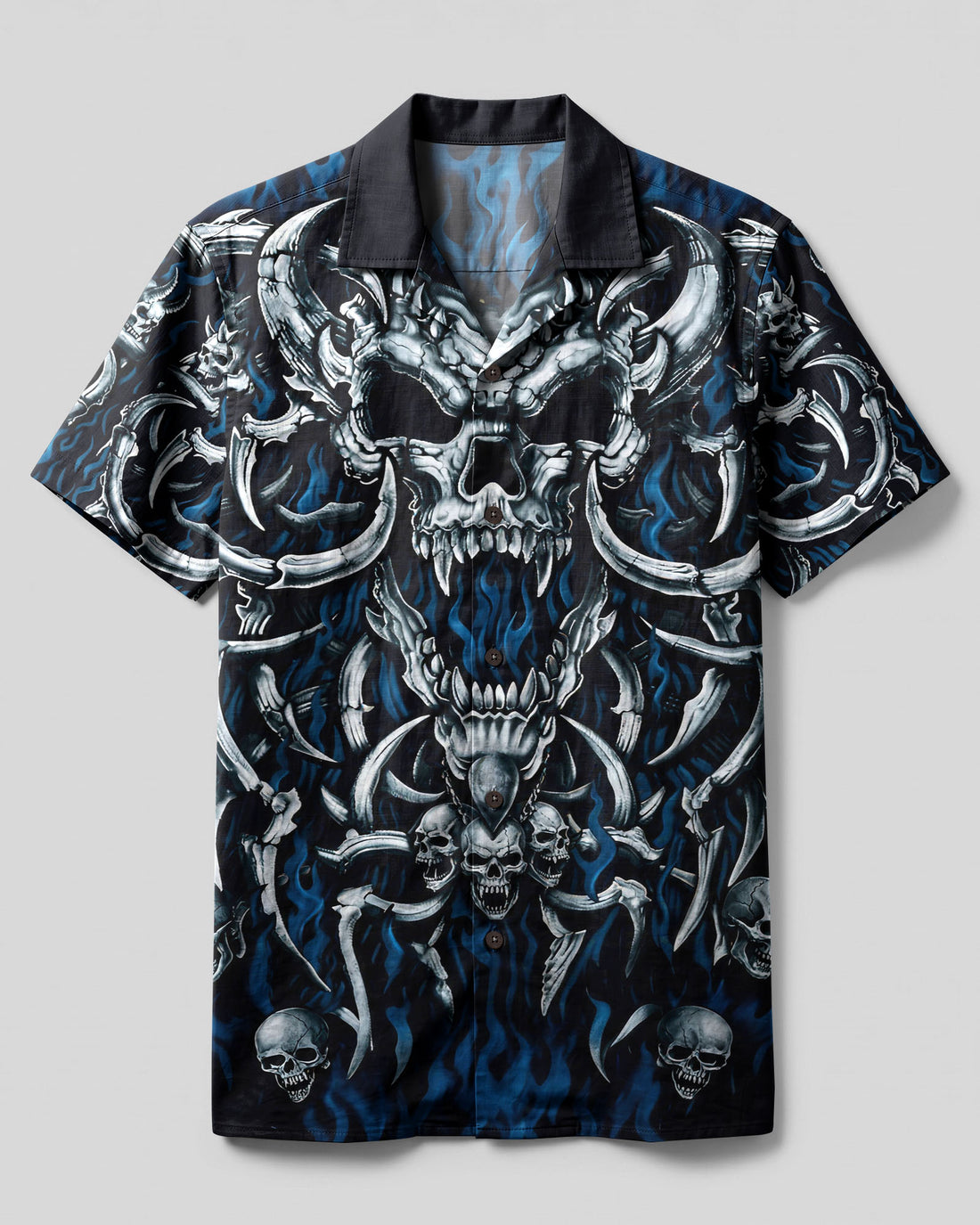 BLUE FLAME BONE BEAST CAMP SHIRT - TYLN2906262