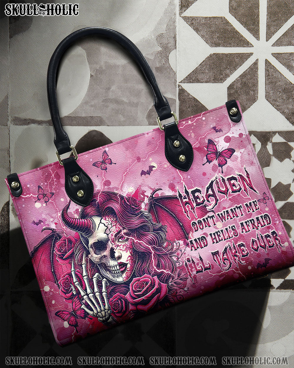 HEAVEN DON'T WANT ME LEATHER HANDBAG - TYHN12112410