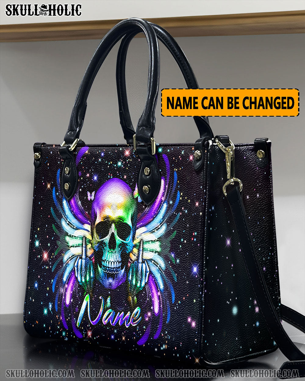 COLOFUL SKULL WINGS LEATHER HANDBAG - YHLN2711244