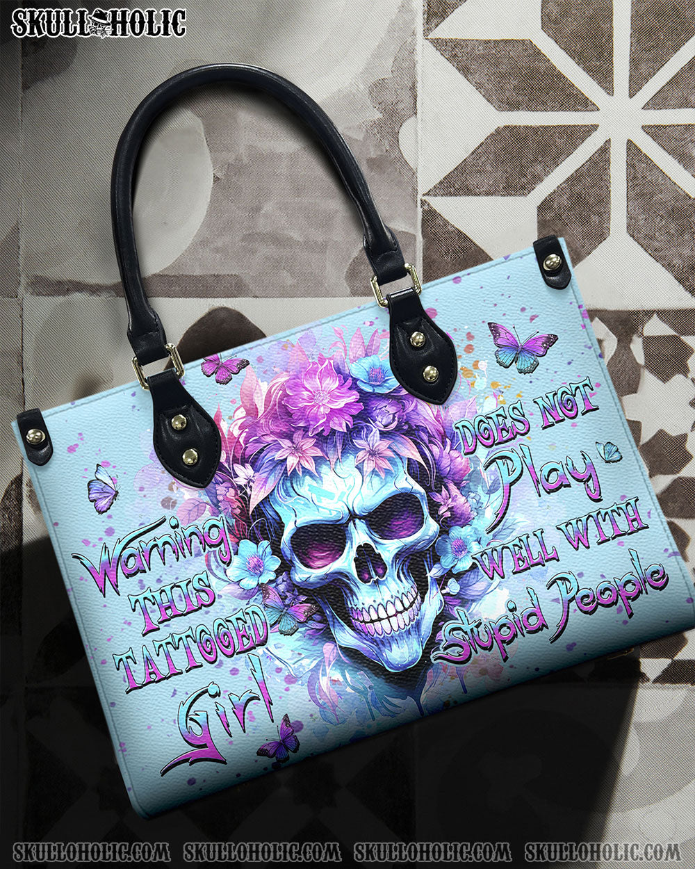 WARNING THIS TATTOOED GIRL LEATHER HANDBAG - YHHN2810244