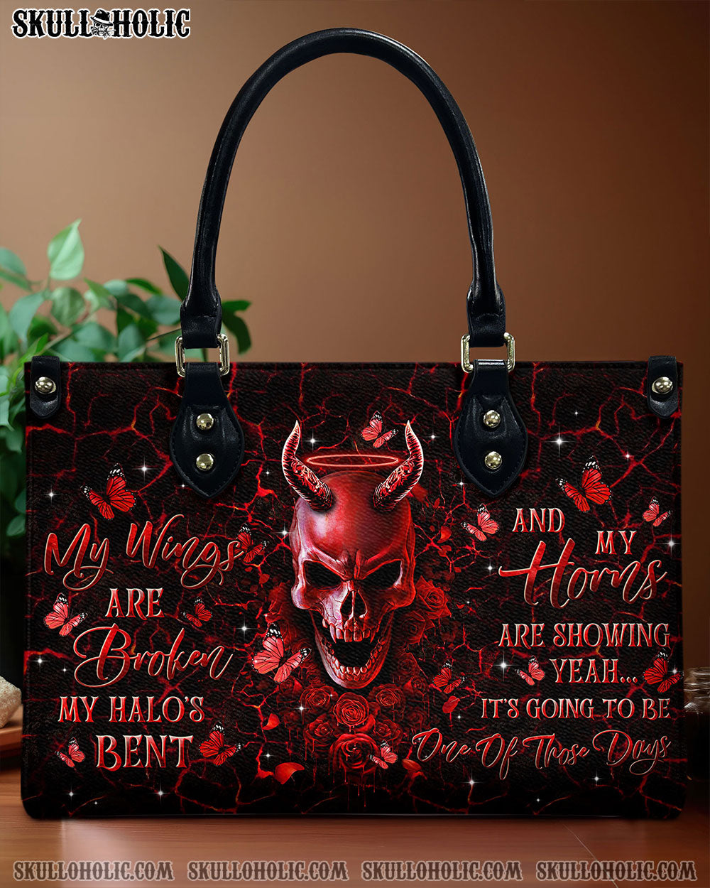 IT'S GOING TO BE ONE OF THOSE DAYS SKULL LEATHER HANDBAG  - TLTR3010247