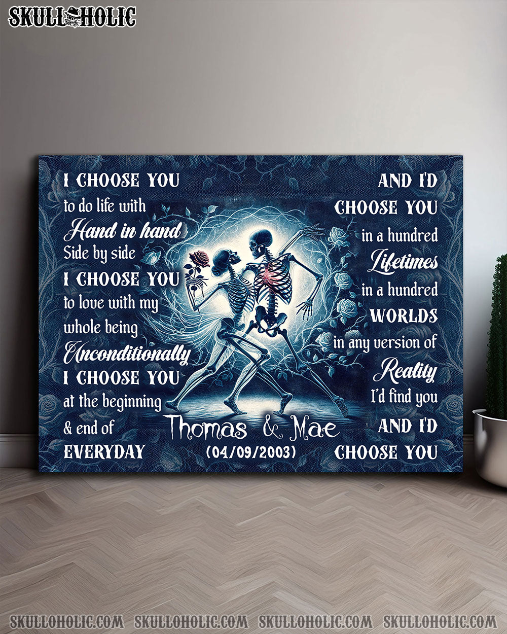 PERSONALIZED I CHOOSE YOU COUPLE SKELETON CANVAS  - TLNT3112244