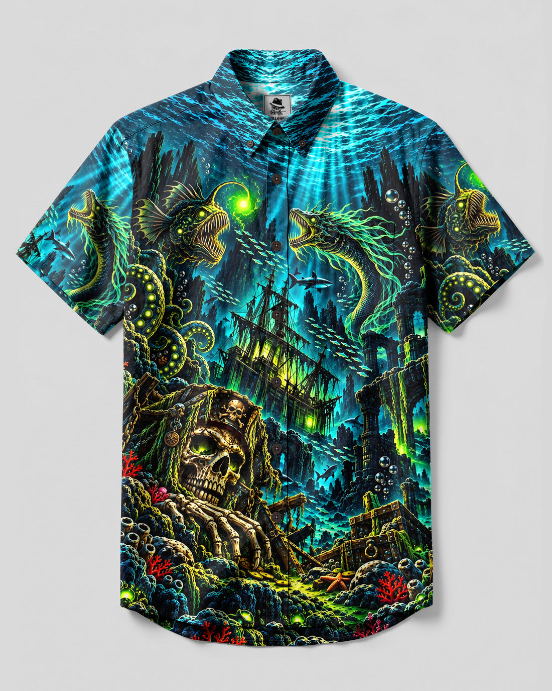ABYSSAL PIRATE CURSE BUTTON-DOWN COLLAR SHIRT - YHHN06110263