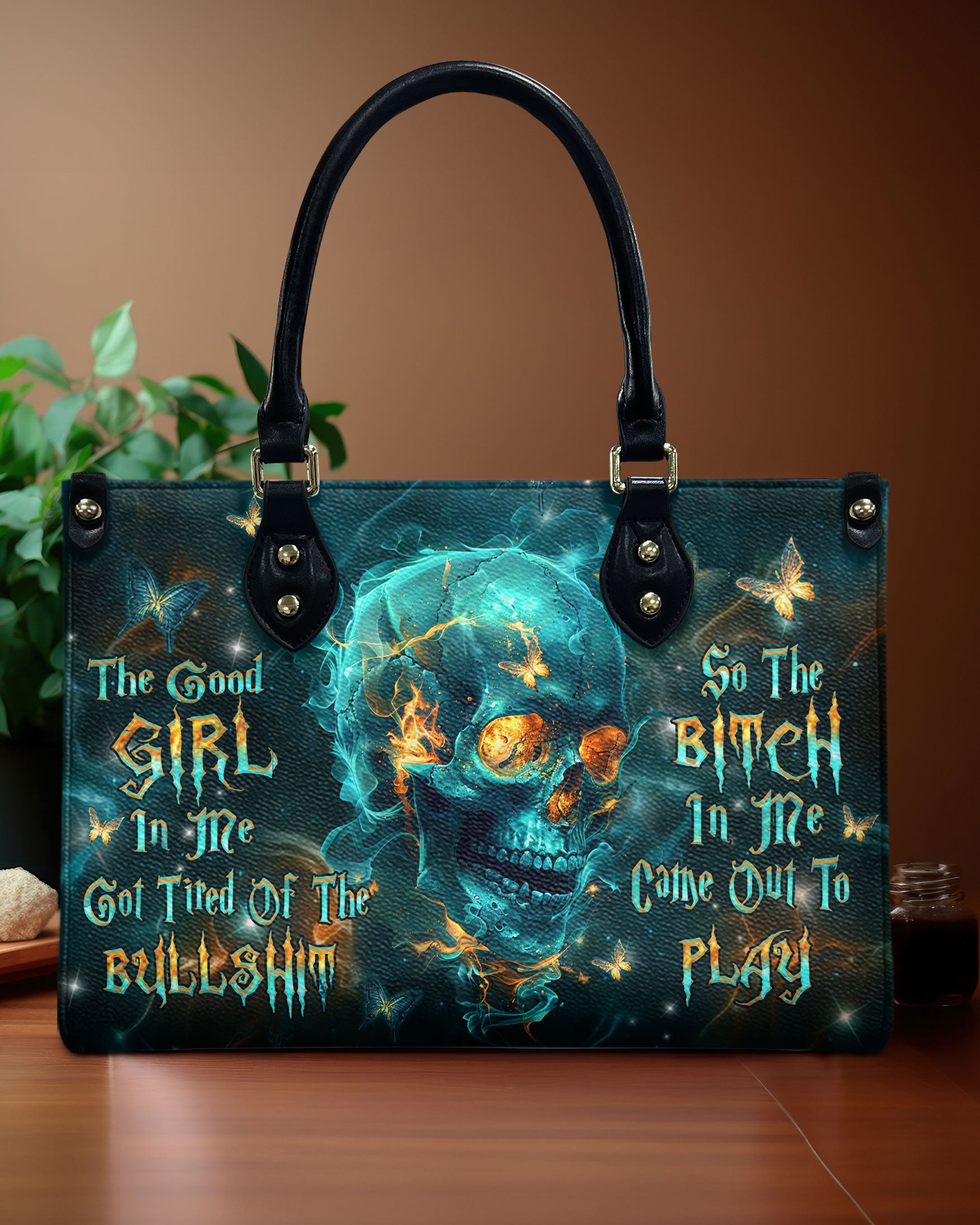 THE GOOD GIRL IN ME GOT TIRED LEATHER HANDBAG - YHHN2609244