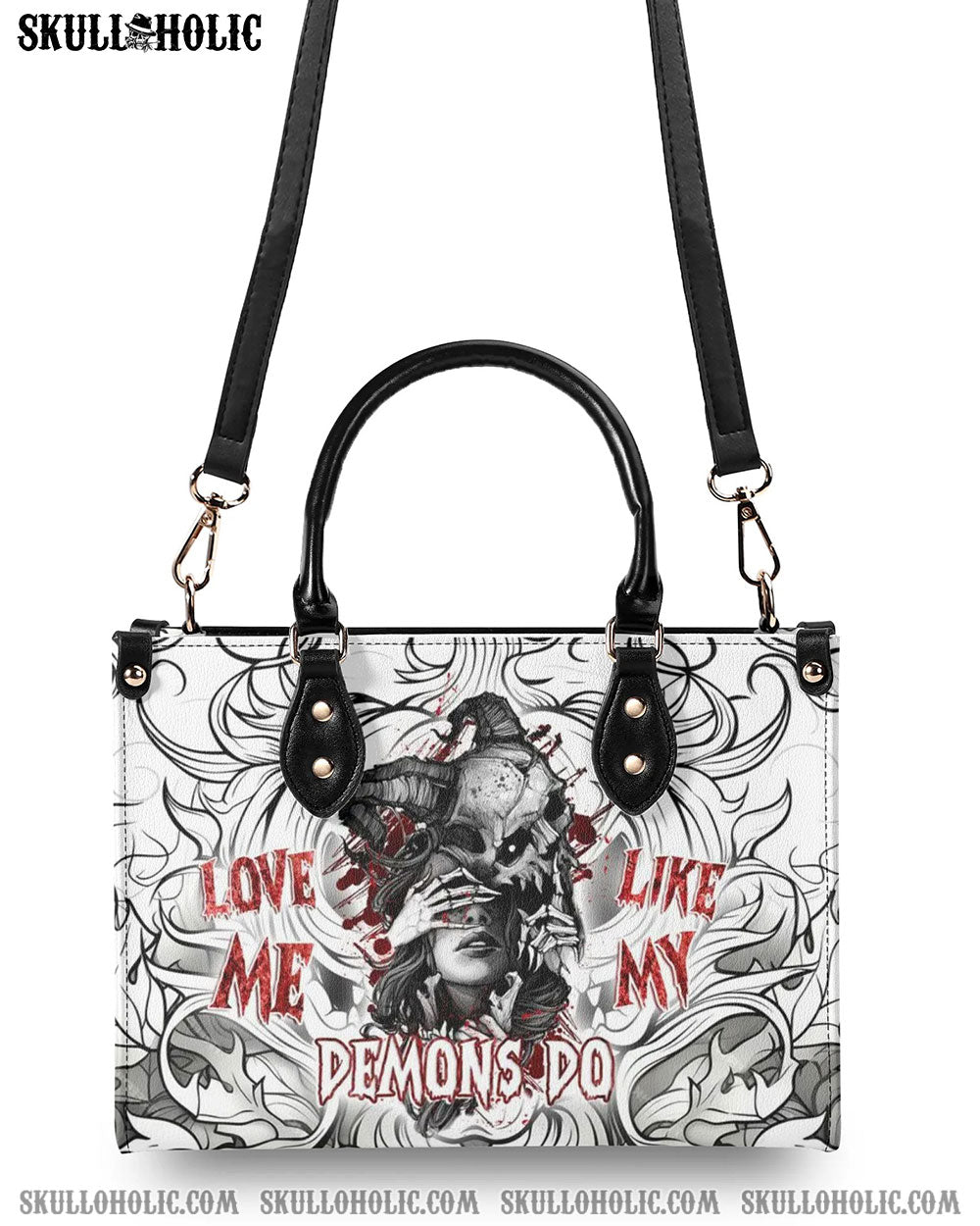 LOVE ME LIKE MY DEMONS DO LEATHER HANDBAG - YHDU2705244