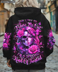 DON'T TRY TO FIGURE ME OUT SKULL LADY ALL OVER PRINT - YHHN1712241
