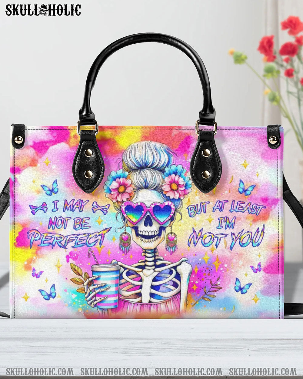 I MAY NOT BE PERFECT LEATHER HANDBAG - YHHG2805244