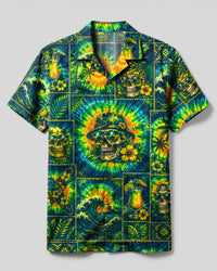 VIBRANT SKULL TROPICAL PATCHWORK CAMP SHIRT - TLHN0708266