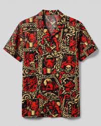 HELLFIRE DEVILS PATCHWORK CAMP SHIRT - YHHN2309262