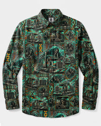 TRIBAL REAPER SKULL TRUCK LONG SLEEVE BUTTON-DOWN SHIRT - TLHN2608266