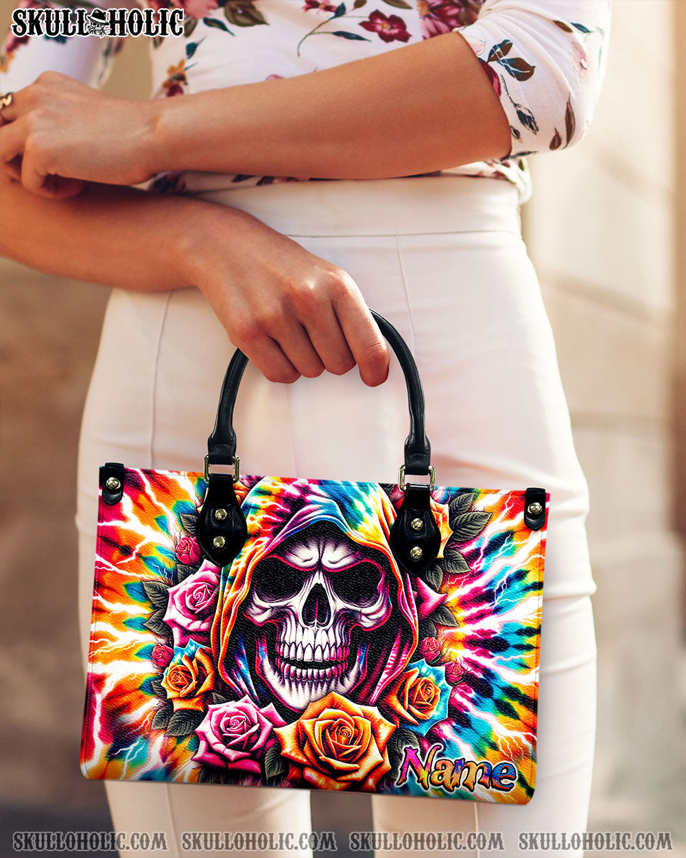 REAPER ROSE TIE DYE LEATHER HANDBAG - TLNZ0107242