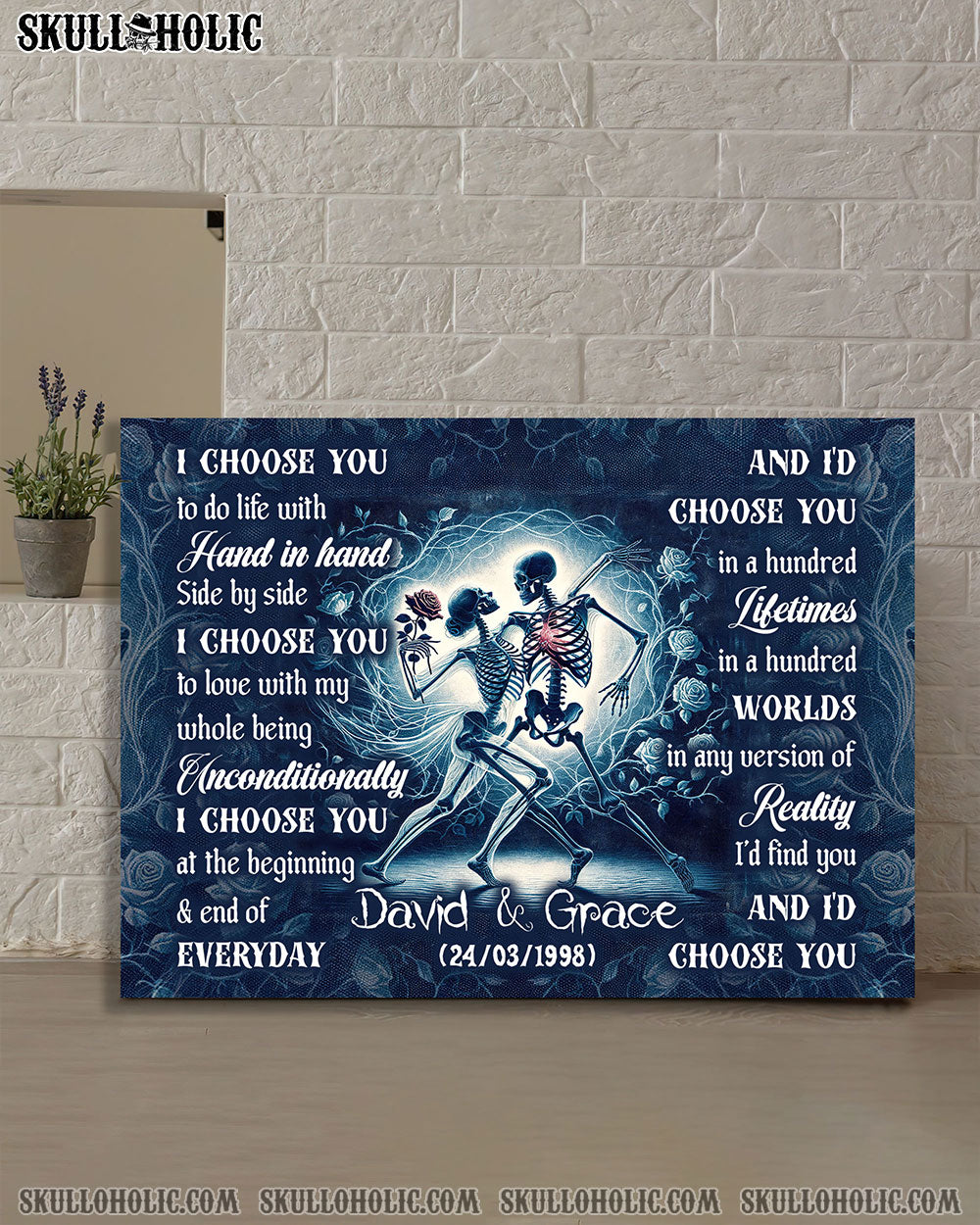 PERSONALIZED I CHOOSE YOU COUPLE SKELETON CANVAS  - TLNT3112244