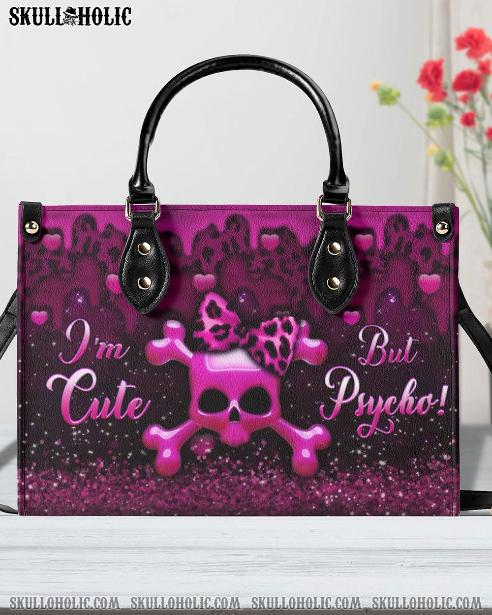 I'M CUTE BUT PSYCHO LEATHER HANDBAG - YHHG0908244