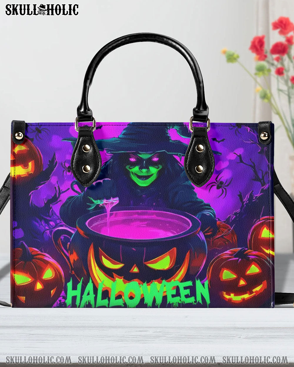 SCARY WITCH HALLOWEEN LEATHER HANDBAG - YHHN2908244