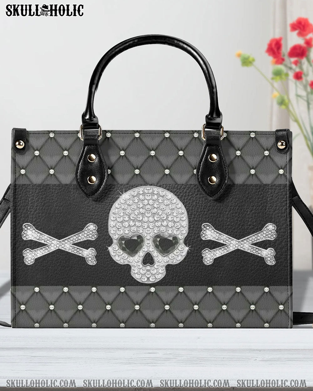 DIAMOND SKULL LEATHER HANDBAG - YHHN2008242