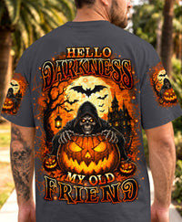 HELLO DARKNESS MY OLD FRIEND REAPER SKULL HALLOWEEN ALL OVER PRINT  - TLHN0709264