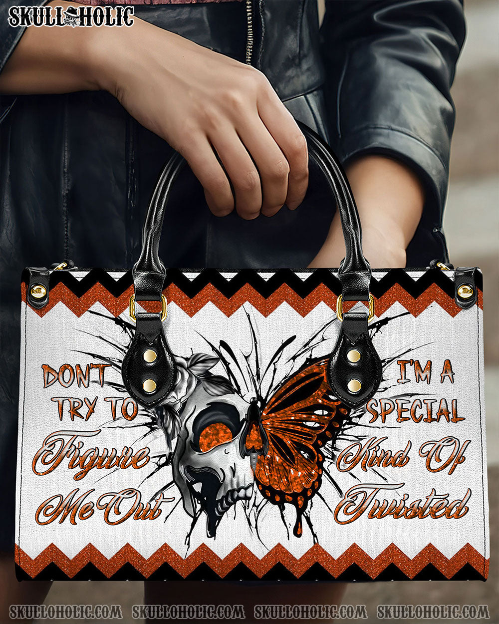 DON'T TRY TO FIGURE ME OUT LEATHER HANDBAG - YHLN0608242