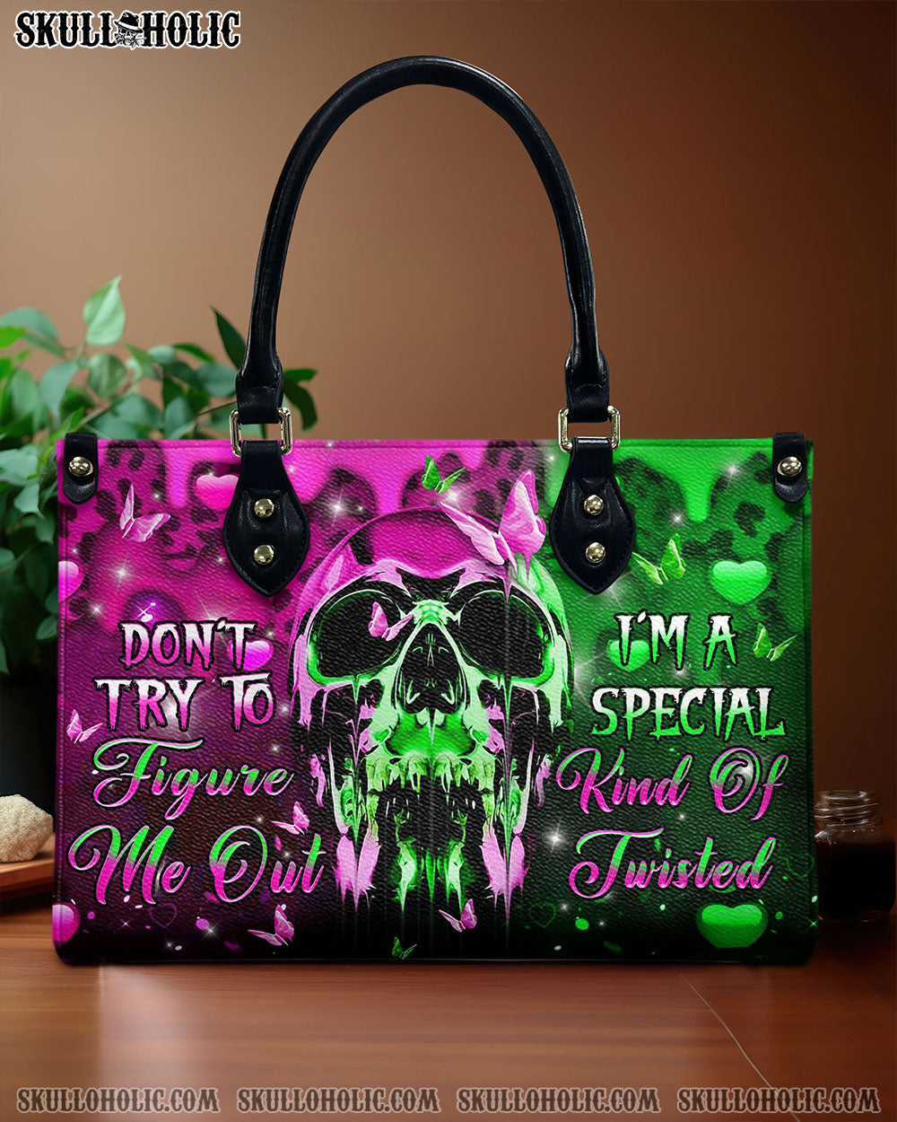 DON'T TRY TO FIGURE ME OUT LEATHER HANDBAG - YHHN1608244