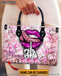 LEOPARD LIPS SKULL LEATHER HANDBAG - YHLN2701244
