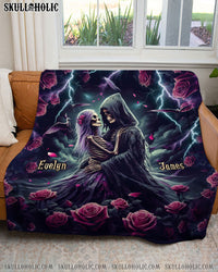 PERSONALIZED SKULL COUPLE FLEECE BLANKET  - TLTW2402252