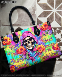 I'M BLUNT BECAUSE GOD ROLLED ME LEATHER HANDBAG - YHLN1707244