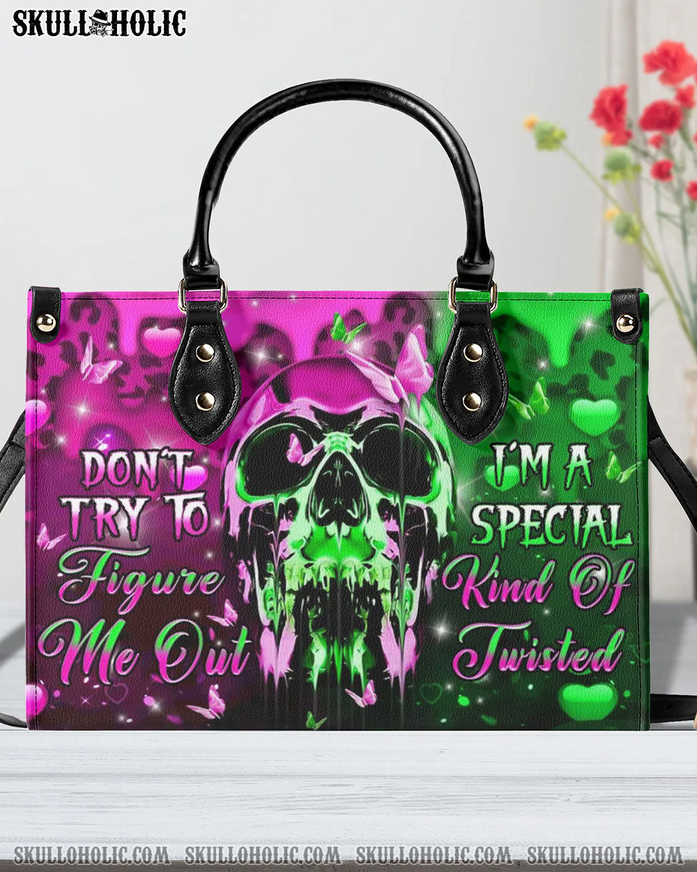 DON'T TRY TO FIGURE ME OUT LEATHER HANDBAG - YHHN1608244