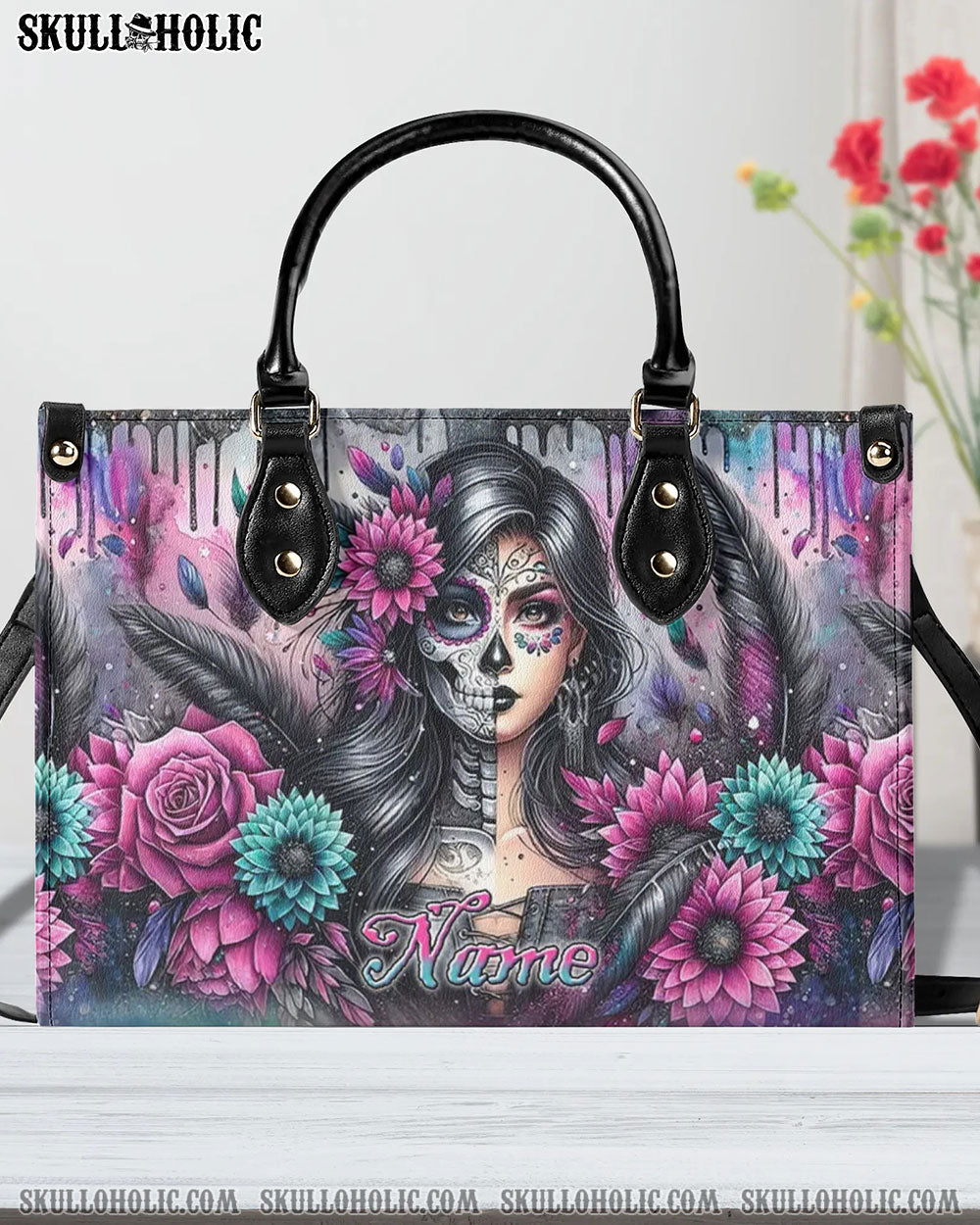 SKULL LADY LEATHER HANDBAG - YHLN0406242