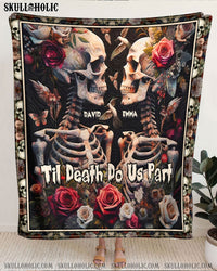 PERSONALIZED TIL DEATH DO US PART SKULL COUPLE FLEECE BLANKET - YHHG2002254