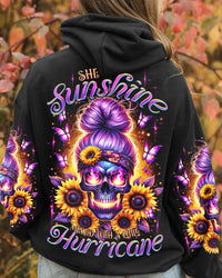 SHE IS SUNSHINE MESSY BUN SKULL ALL OVER PRINT - TLTR2712232