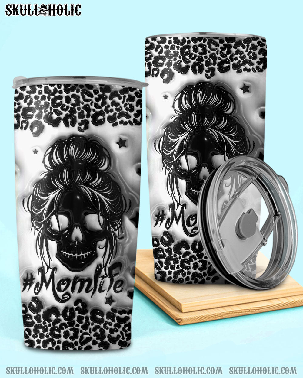 MOMLIFE LEOPARD SKULL TUMBLER - TLNO2808241