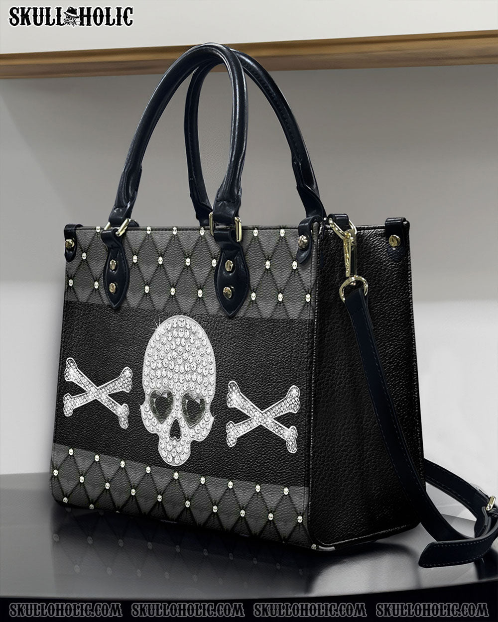 DIAMOND SKULL LEATHER HANDBAG - YHHN2008242