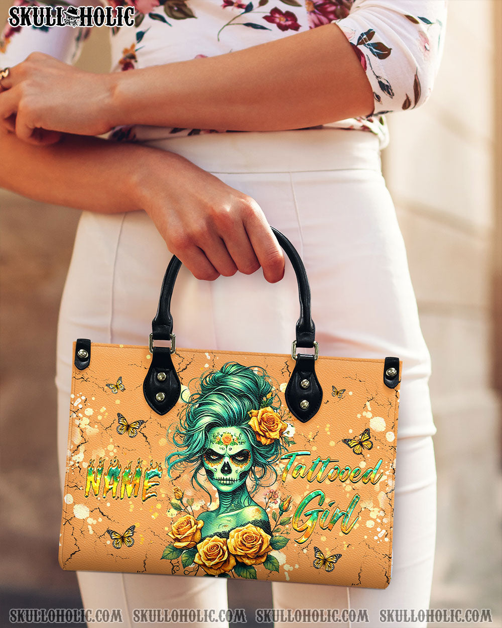 TATTOOED GIRL LEATHER HANDBAG - YHHG3012244