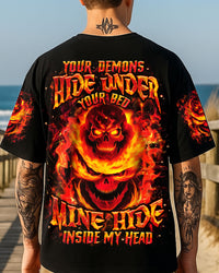 YOUR DEMONS HIDE UNDER YOUR BED SKULL ALL OVER PRINT - YHHN1410253