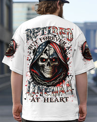 RETIRED BUT FOREVER A LINEMAN AT HEART SKULL ALL OVER PRINT - YHLN2907252