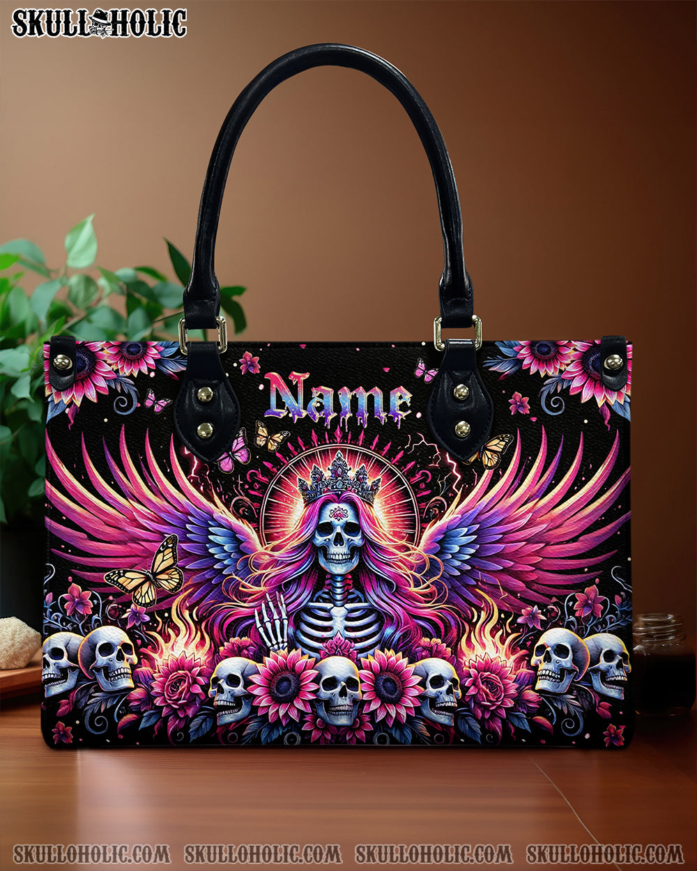 QUEEN SKULL LEATHER HANDBAG - TLPQ2507244