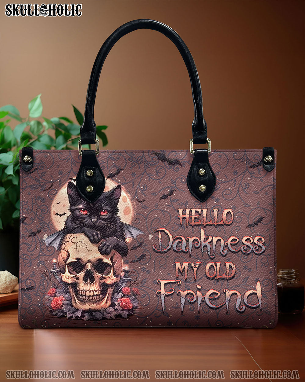 HELLO DARKNESS MY OLD FRIEND HALLOWEEN LEATHER HANDBAG - YHHN2608244