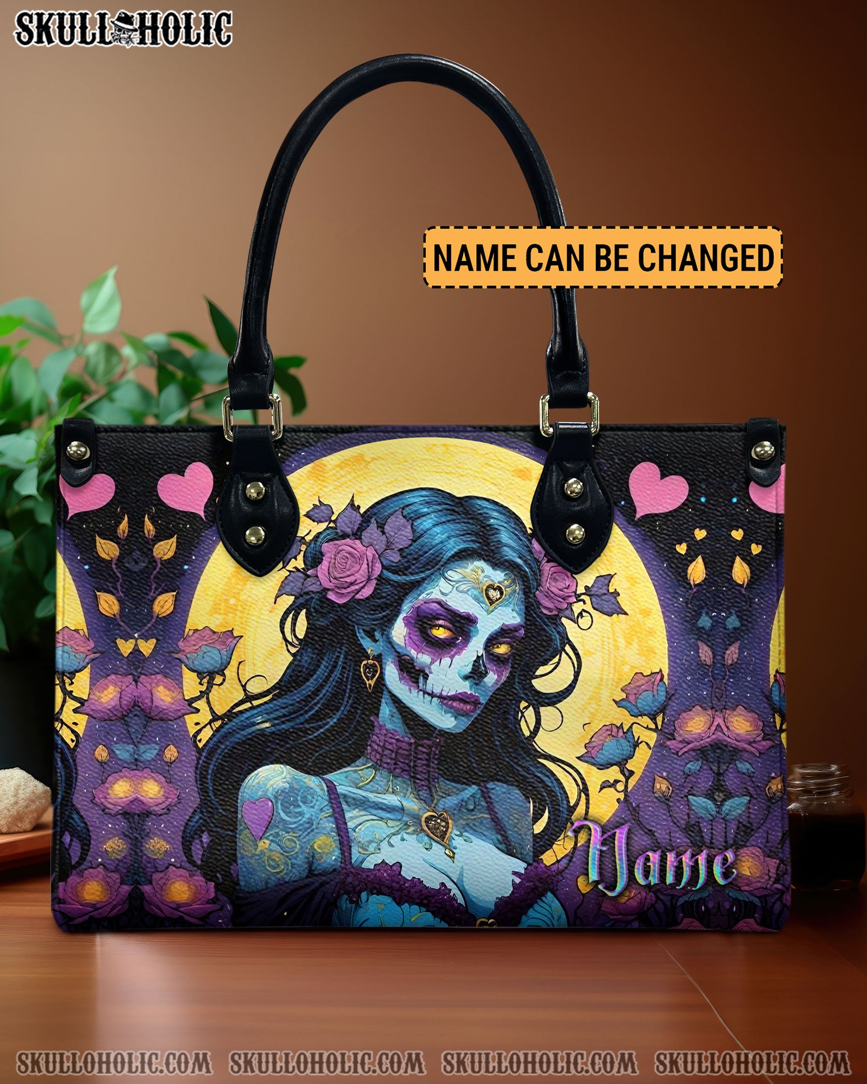 SUGAR SKULL LADY LEATHER HANDBAG - YHLT2012244